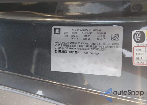 2017 Chevrolet Camaro 1Lt z USA, uszkodzony, nr VIN 1G1FB1RSXH0161460